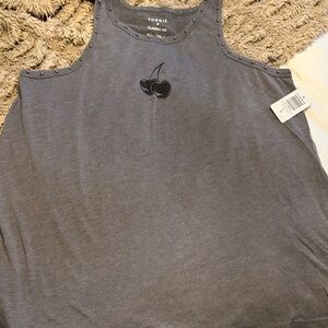Torrid Charcoal Tank with Cherry Motif